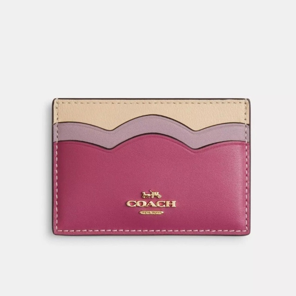 💐COACH Petal Card Case Light Raspberry Multi NWT